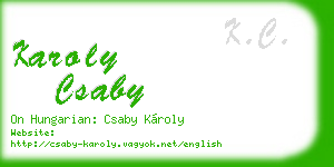 karoly csaby business card
